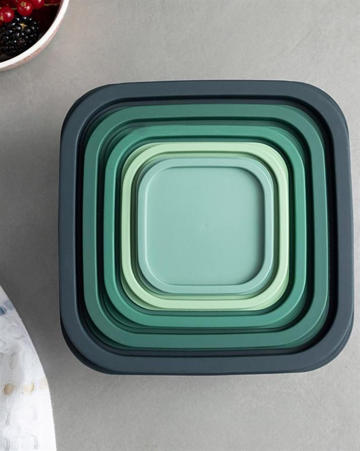Keep Me Plastic 5 Pieces Storage Box 16 cm Green