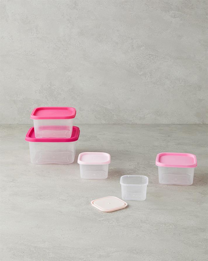 Keep Me Plastic 5 Piese Recipient Depozitare 16 cm Roz
