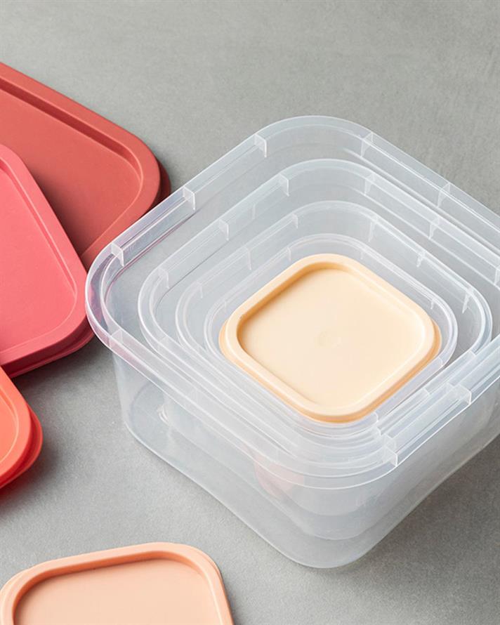 Keep Me Plastic 5 Pieces Storage Box 16 cm Red