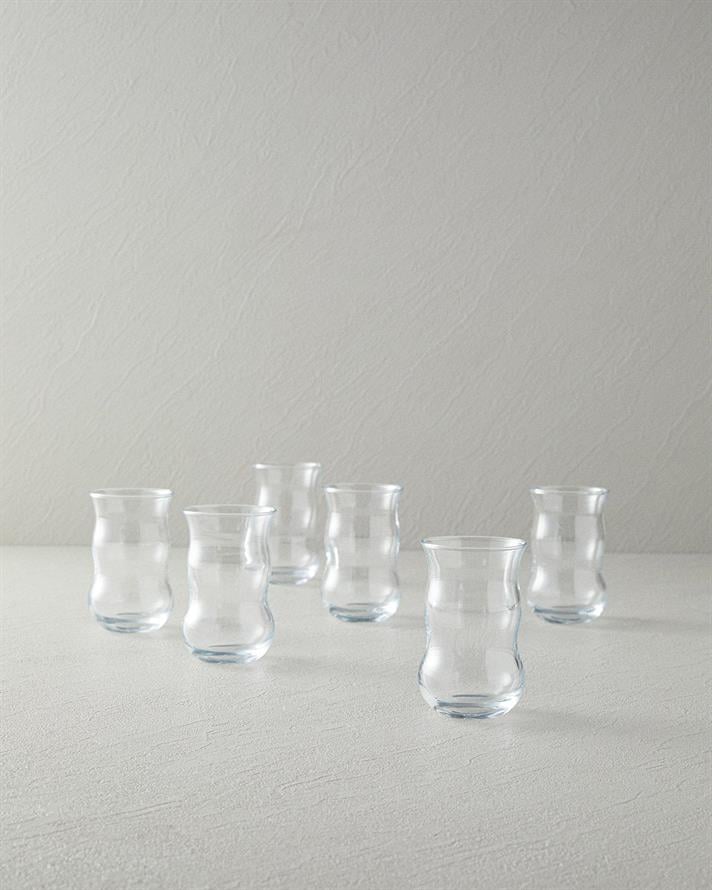 Set 6 Pahare de ceai, Classy, sticlă, 140 ml, transparent