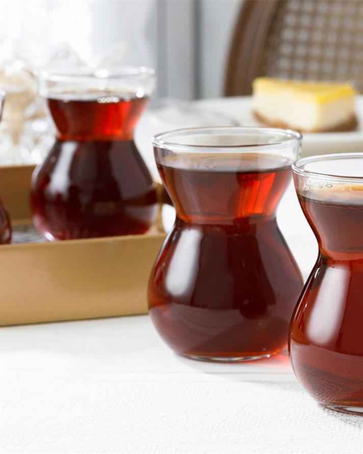 Set 6 Pahare de ceai, Etnik, sticlă, 140 ml, transparent