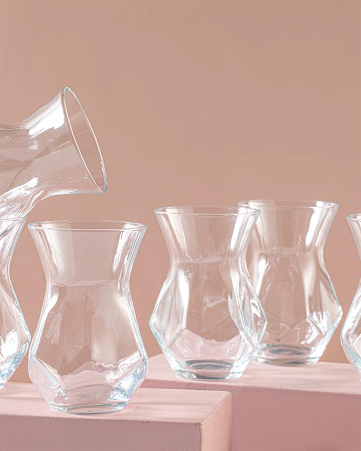 Set 6 Pahare de ceai, Ritz, sticlă, 165 ml, transparent