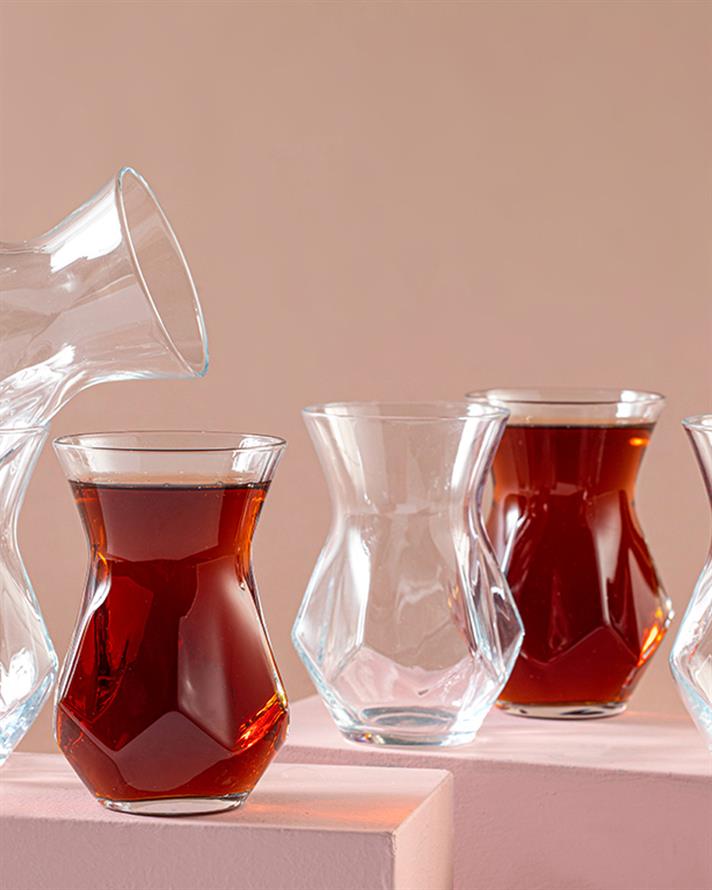 Set 6 Pahare de ceai, Ritz, sticlă, 165 ml, transparent