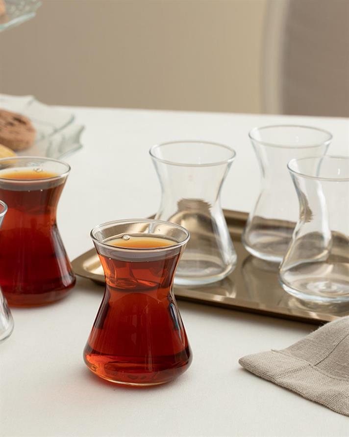Set 6 Pahare de ceai, Straight, sticlă, 125 ml, transparent
