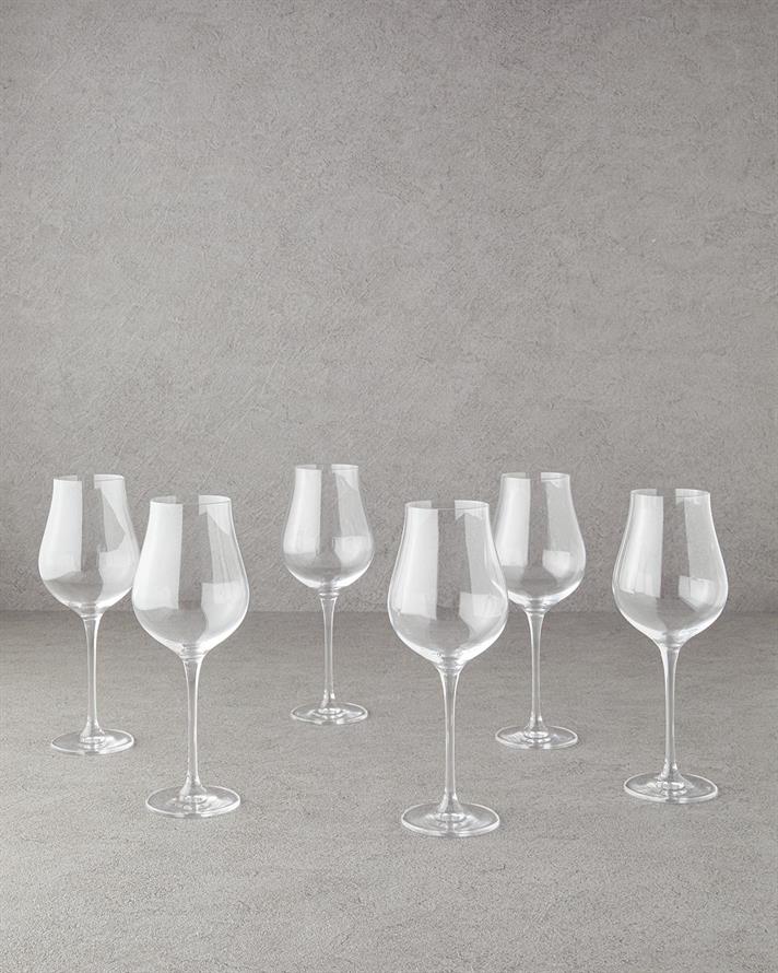 Set 6 pahare de vin, Amelia, cristalin, 400 ml, transparent