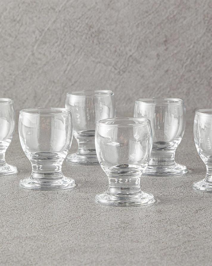 Set 6 pahare, Jane, sticlă, 55 ml, transparent