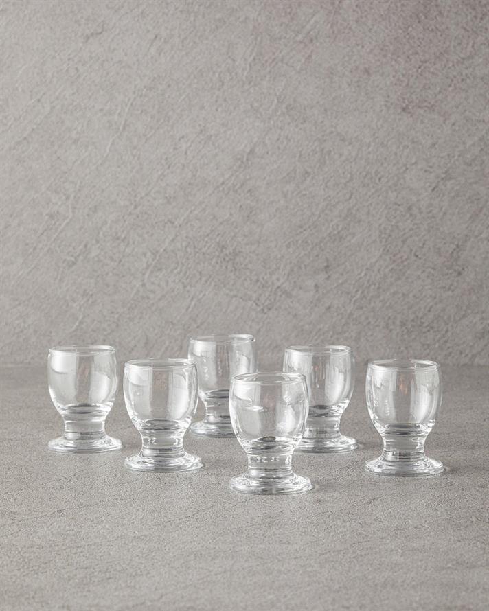 Set 6 pahare, Jane, sticlă, 55 ml, transparent