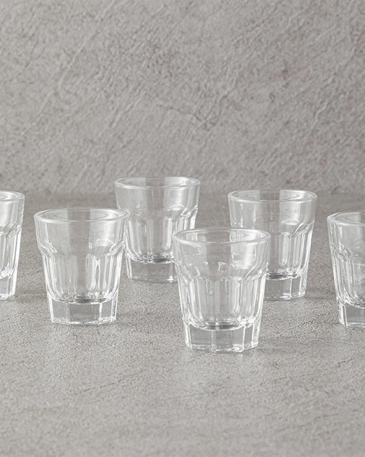 Set 6 pahare, Mona, sticlă, 45 ml, transparent