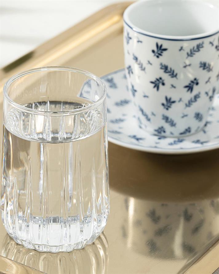 Koza Glass 6 Set Served with Coffee Water Glass 135 ml Transparent