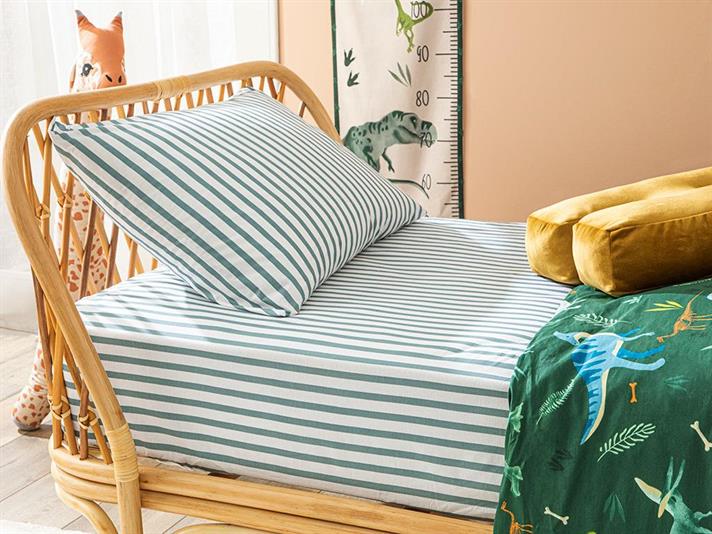 Stripe Cottony Kids Fitted Sheet 100x200 cm Blue