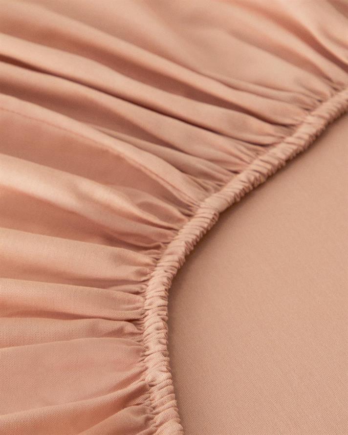 Set cearceaf cu elastic si fete de perna, pat dublu, Novella, bumbac-viscoza, 160x200 cm, roz prafuit