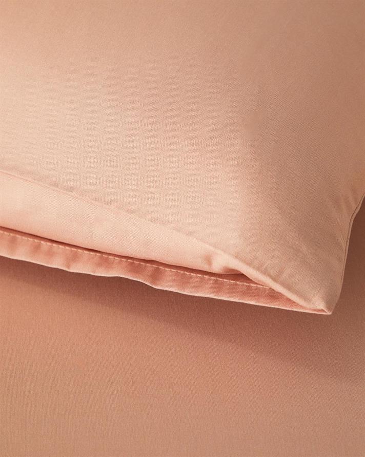 Set cearceaf cu elastic si fete de perna, pat dublu, Novella, bumbac-viscoza, 160x200 cm, roz prafuit