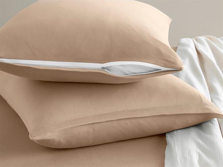 Set cearceaf elastic și față de pernă, pentru o persoană, Straight, bumbac, 100x200 cm/ 50x70 cm, maro