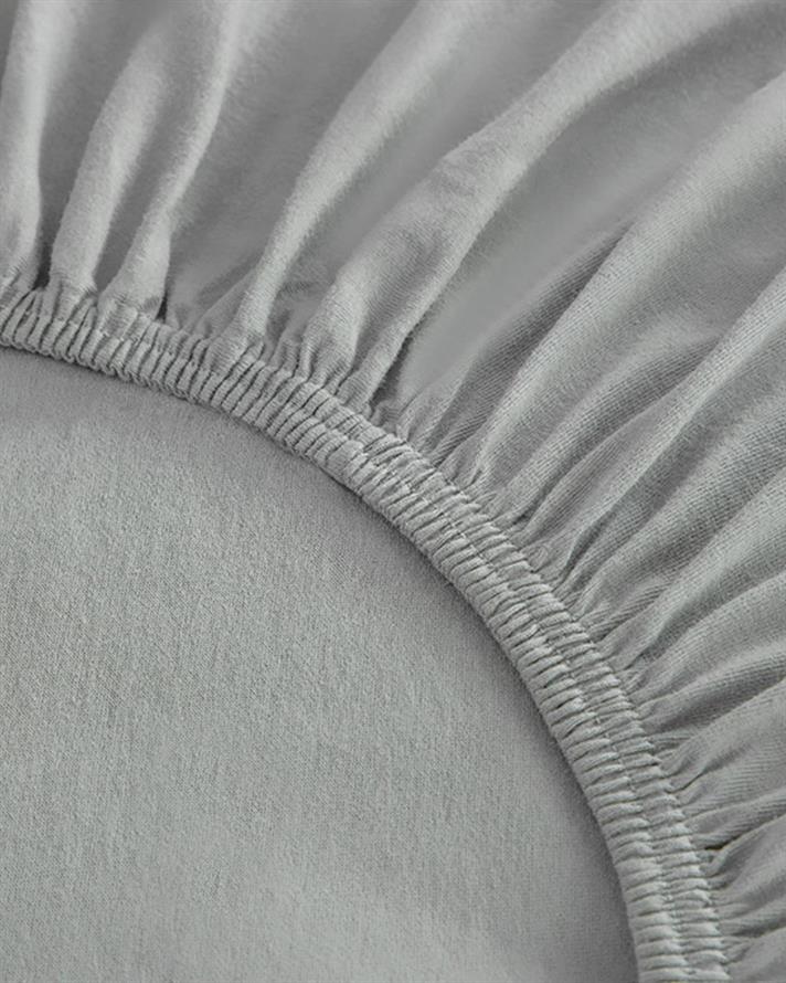 Set cearceaf elastic și față de pernă, pentru o persoană, Straight, bumbac, 100x200 cm/ 50x70 cm, gri