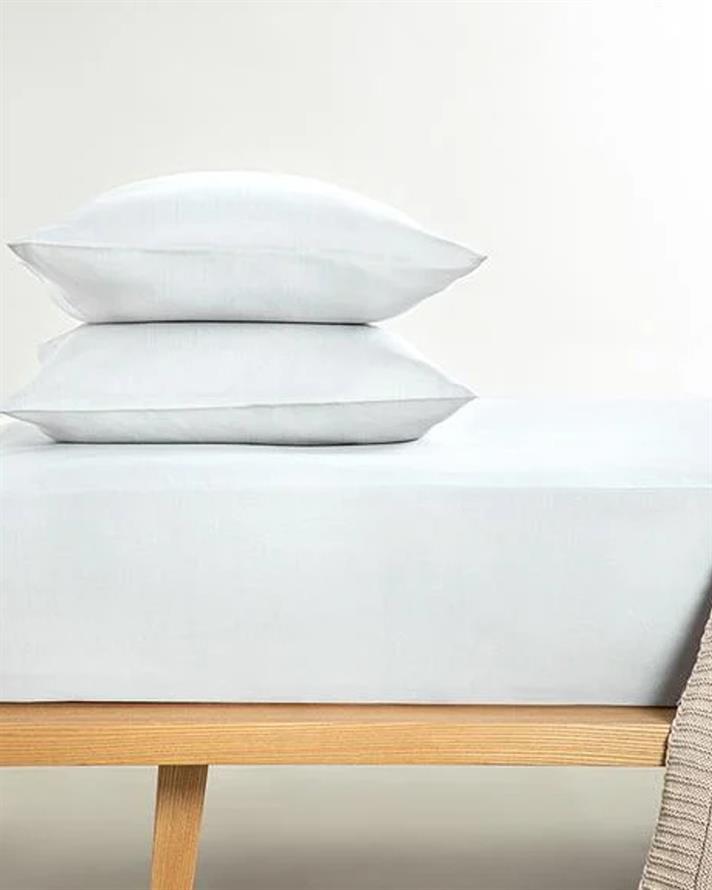 Set cearceaf elastic și față de pernă, pentru o persoană, Novella, bumbac-viscoză, 100x200 cm/ 50x70 cm, alb