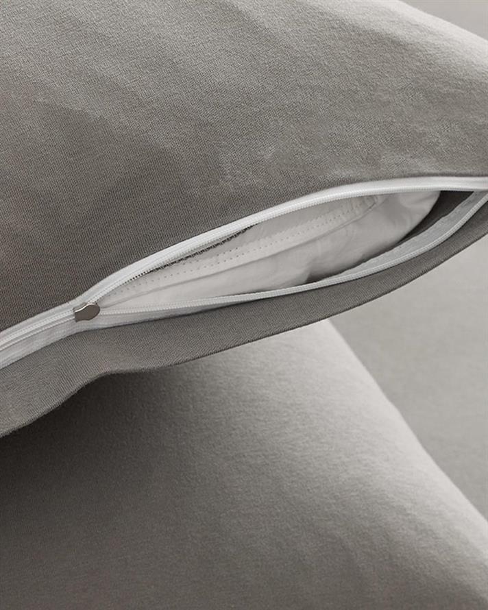 Set cearceaf elastic și față de pernă, pentru o persoană, Straight, bumbac, 100x200 cm/ 50x70 cm, gri