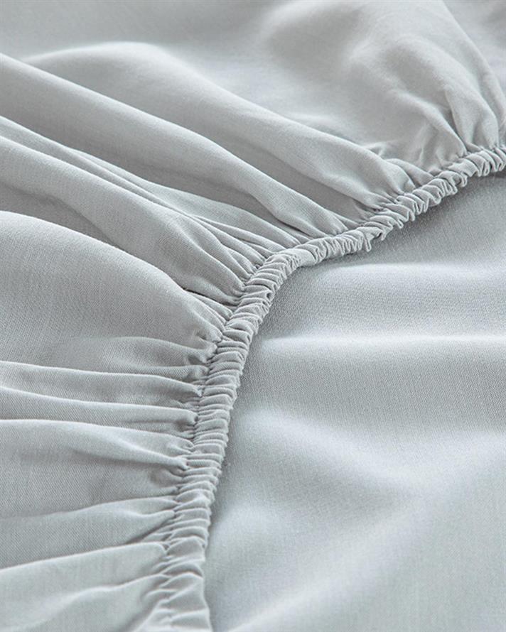 Set cearceaf elastic și față de pernă, pentru o persoană, Novella, bumbac-viscoză, 100x200 cm/ 50x70 cm, gri