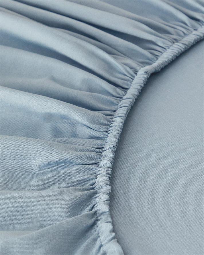 Set cearceaf elastic și fețe de pernă, pat dublu, Novella, bumbac-viscoză, 160x200 cm/ 50x70 cm, bleu
