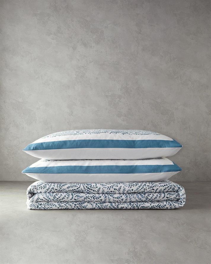 Set complet patura subtire pentru doua persoane, Calm Nature, bumbac, 220x240 cm/240x260 cm/50x70 cm, verde