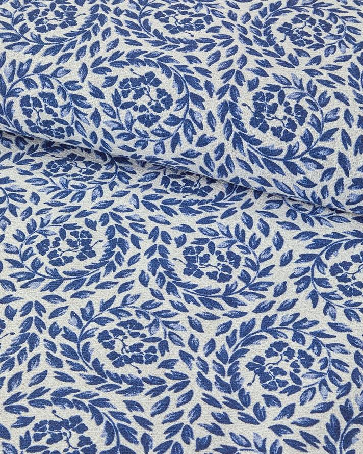 Set complet patura subtire pentru doua persoane, Folk Harmony, bumbac, 200x220 cm/240x255 cm/50x70 cm, albastru