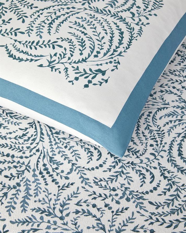 Set complet patura subtire pentru doua persoane, Calm Nature, bumbac, 220x240 cm/240x260 cm/50x70 cm, verde