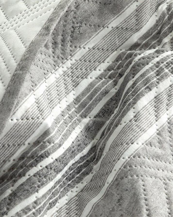 Set cuvertură pat cu față de pernă, pentru o persoană, Rare Stripes, poliester, 160x220 cm, Bej