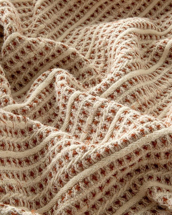 Set cuvertură pat cu față de pernă, pentru o persoană, Azure, 100% bumbac, 160x240 cm, terracotta