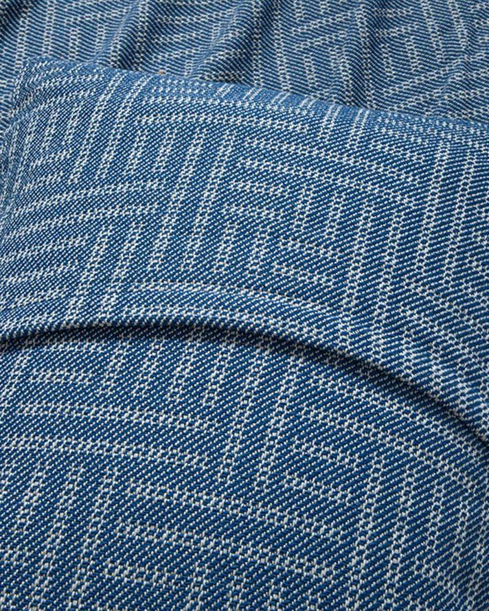 Set cuvertură pat cu față de pernă, pentru o persoană, Check  Lines, bumbac-acril, 160x240 cm, bleumarin