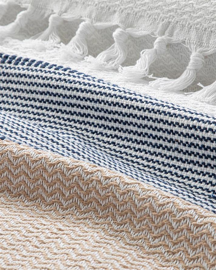 Set cuvertură pat cu față de pernă, pentru o persoană, Josse, bumbac-acril, 160x240 cm, crem