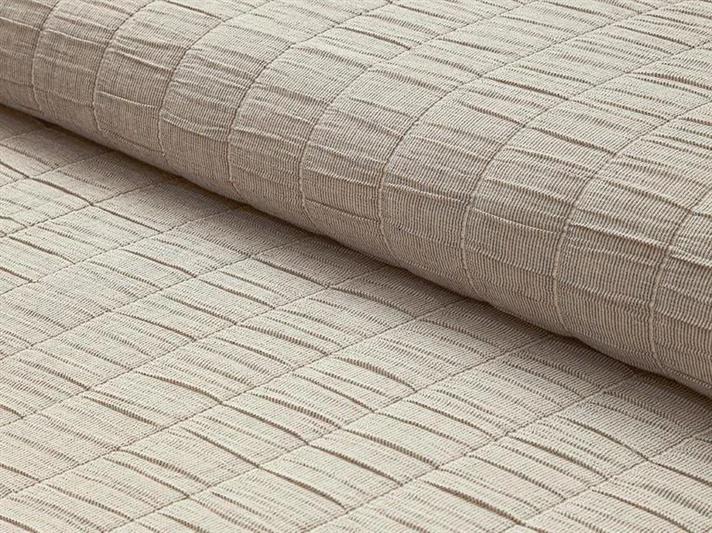 Set cuvertură pat cu față de pernă, pentru o persoană, Cosy Rectangles, bumbac-poliester, 160x240 cm, Bej - crem