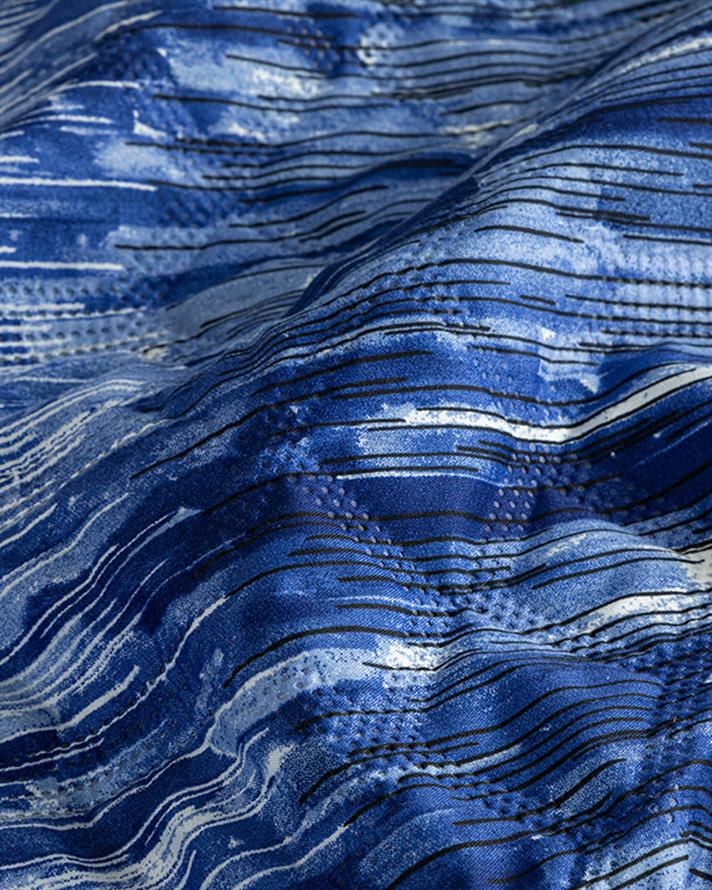 Set cuvertură pat cu față de pernă, pentru o persoană, Aquarelle, poliester, 160x220 cm, bleumarin