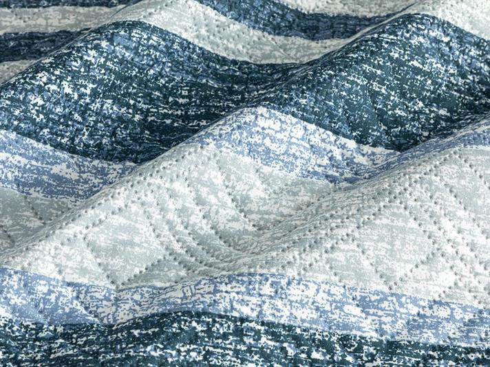 Set cuvertură pat cu față de pernă, pentru o persoană, River, poliester, 160x220 cm, bleu