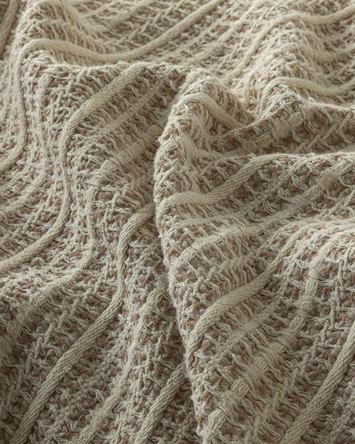 Set cuvertură pat cu față de pernă, pentru o persoană, Azure, 100% bumbac, 160x240 cm, Bej