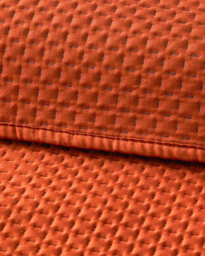 Set cuvertură pat cu fețe de pernă, King size, Sisilla, 100% poliester, 240x260 cm, terracotta