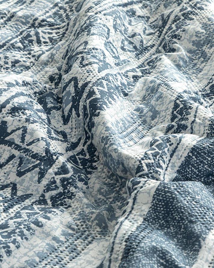 Set cuvertură pat cu fețe de pernă, King size, Mateo, poliester, 240x220 cm, bleu