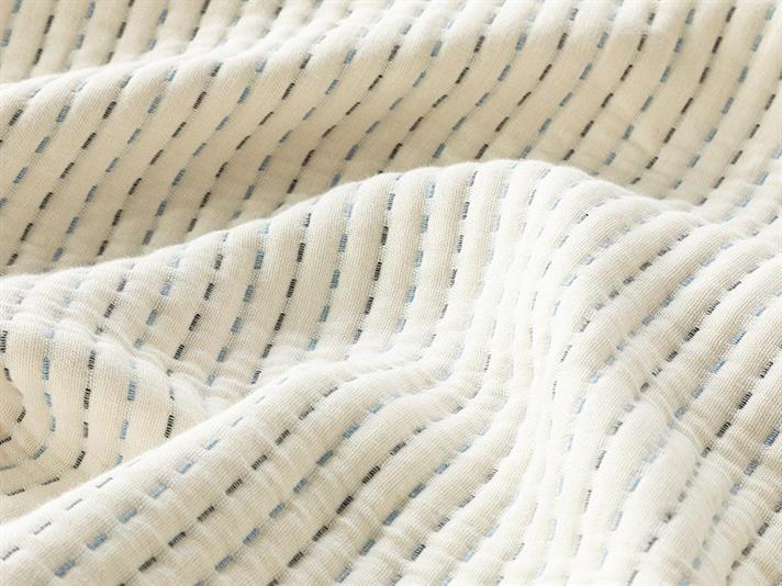 Set cuvertură pat cu fețe de pernă, King size, Line Sequence, bumbac-poliester, 240x260 cm, crem