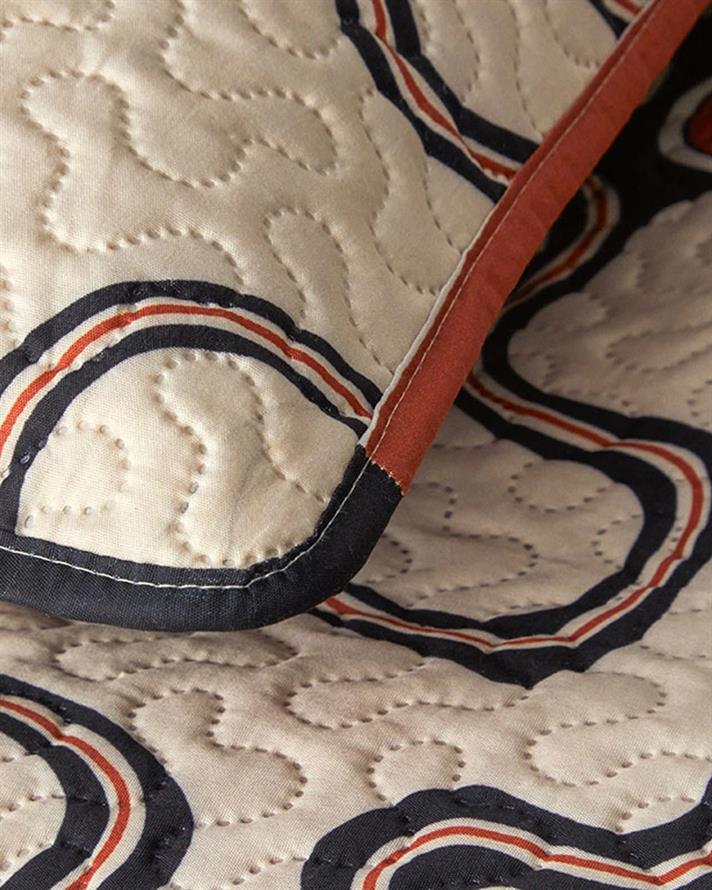 Set cuvertură pat cu fețe de pernă, pentru două persoane, Abstract Art, poliester, 200x220 cm, Bej