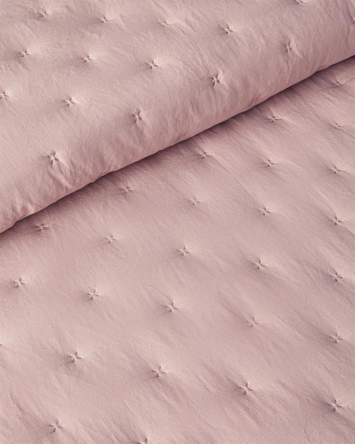 Set cuvertura pat cu fata de perna pentru o persoana, Swanky, poliester, 160x220 cm/50x70 cm, roz