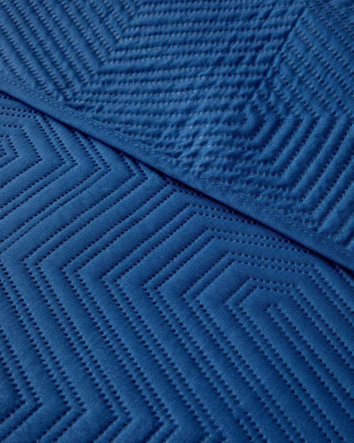 Set Cuvertura Pat Cu Fete De Perna, Pentru Doua Persoane, Modish, Poliester, 200x220 Cm/50x70 Cm, Albastru