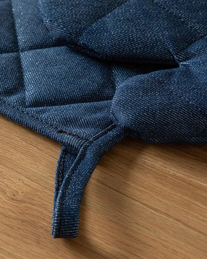 Set de bucătărie, mănusă și suport textil termorezistente, Ancel, bumbac, 18x28 cm+18x18 cm, bleumarin