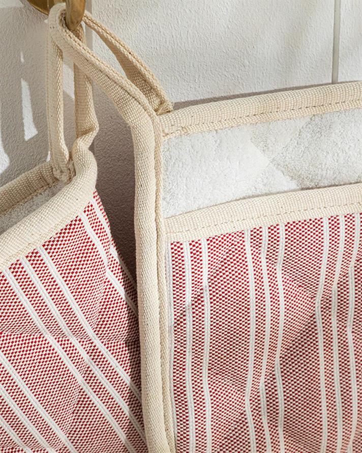 Scratch Line Cotton 2 Set Kitchen Set 19x28cm+20x15 cm Red