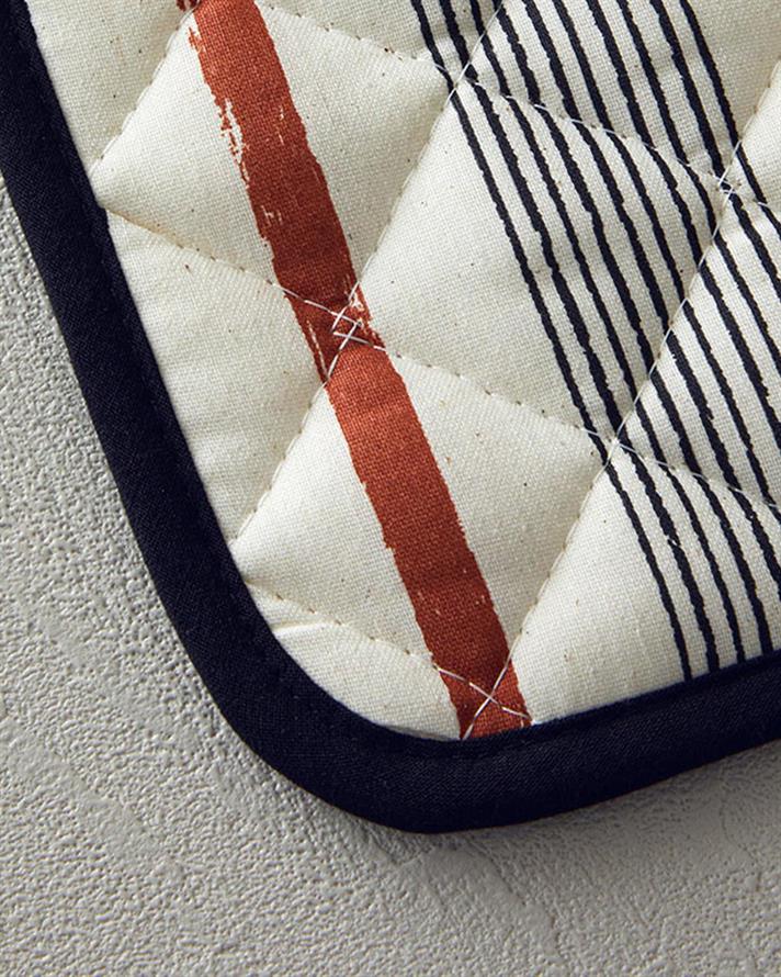 Set de bucătărie, mănusă și suport textil termorezistente, Avignon, bumbac, 17x30 cm+20x20 cm, negru