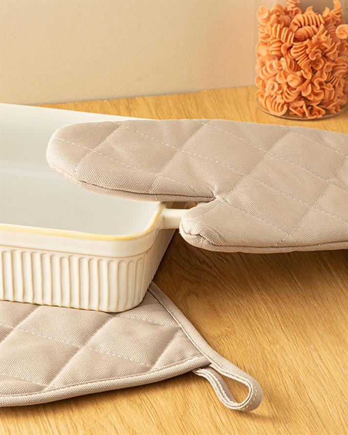 Alas Cotton 2 Set Kitchen Set 17x27 cm+18x18 cm Beige