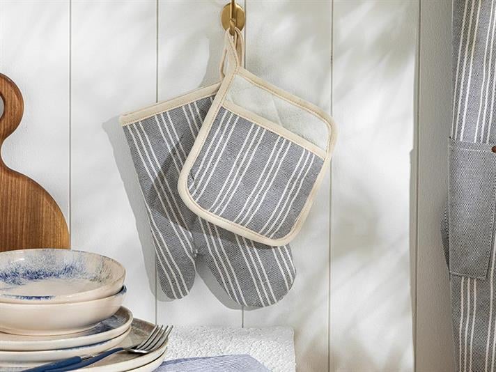 Scratch Line Cotton 2 Set Kitchen Set 19x28cm+20x15 cm Dark Blue.