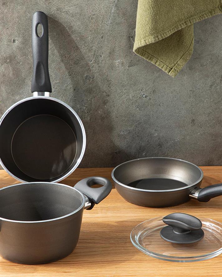 Pretty Granite Mini Size Cooking Set 14-14-14 cm Anthracite