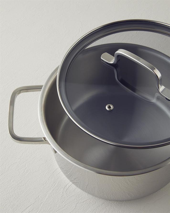 Oțel Inoxidabil 7 Piese Set Vase De Bucătărie Silver