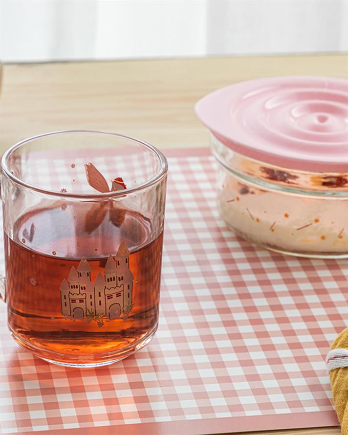 Set de masă pentru copii, Fairy, 240 ml-415 ml, sticlă, roz