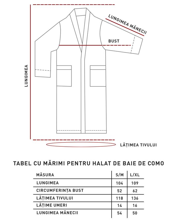 Set halat de baie cu prosop, Como, microbumbac, S-M /50x90 cm, bleumarin