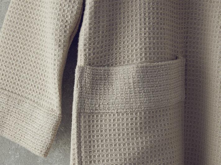 Set halat de baie cu prosop, Como, microbumbac, L-XL /50x90 cm, bej