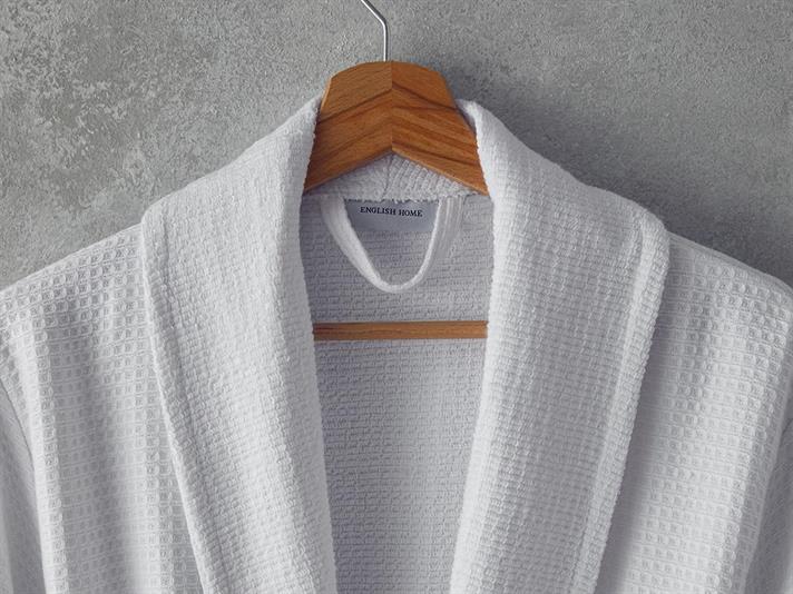 Set halat de baie cu prosop, Como, microbumbac, S-M /50x90 cm, alb